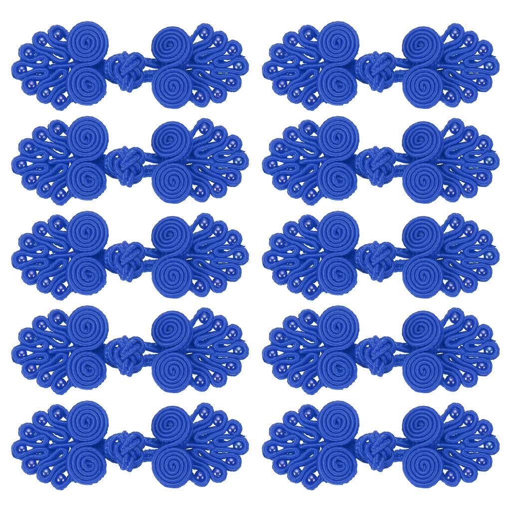 6/10pcs Chinese Knots Frog Buttons Closure Sewing Buttons Fasteners with Beads for DIY Sewing Coats Cloak Bridal Costume Outfit