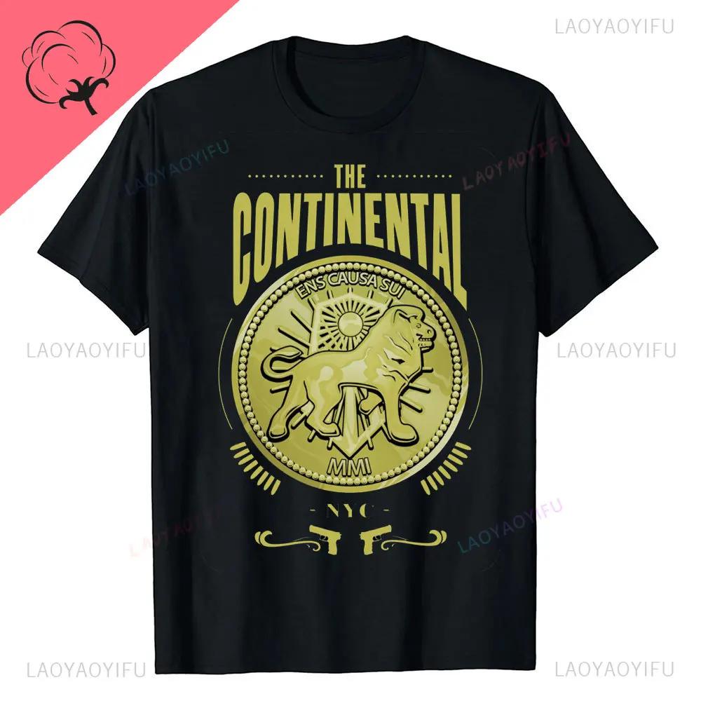 John Wick Movie Printed T Shirt Continental NYC Adult Short Sleeve Action Thriller Vintage Style Graphic Oneck Summer Tees