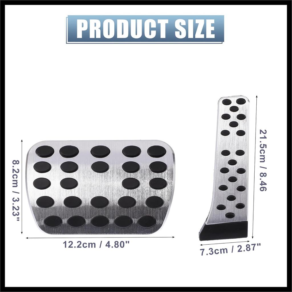 2pcs Aluminium Alloy Gas Accelerator Pedal Covers Brake Foot Pedal Pads for Mercedes-Benz C E S GLC GLE GLS CLS Class W205 W213 X253 W167 Silver Tone