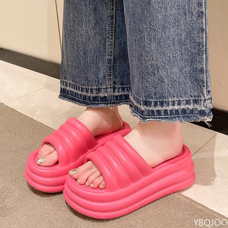 Fashion Summer Women Slippers Chunky Platform Comfort Beach Shoes Slides Ladies Soft Sole Non-Slip Sandals wear-resisting shoe 2025