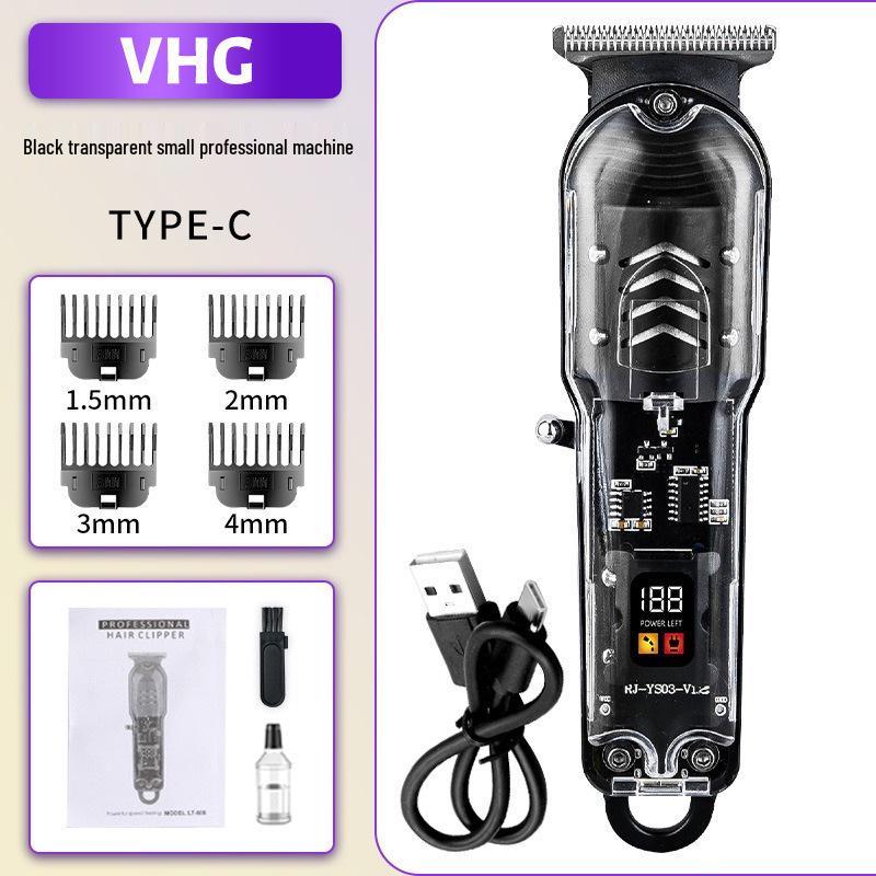 Men s Rechargeable LCD Display Hair Clipper and Engraving Electric Trimmer