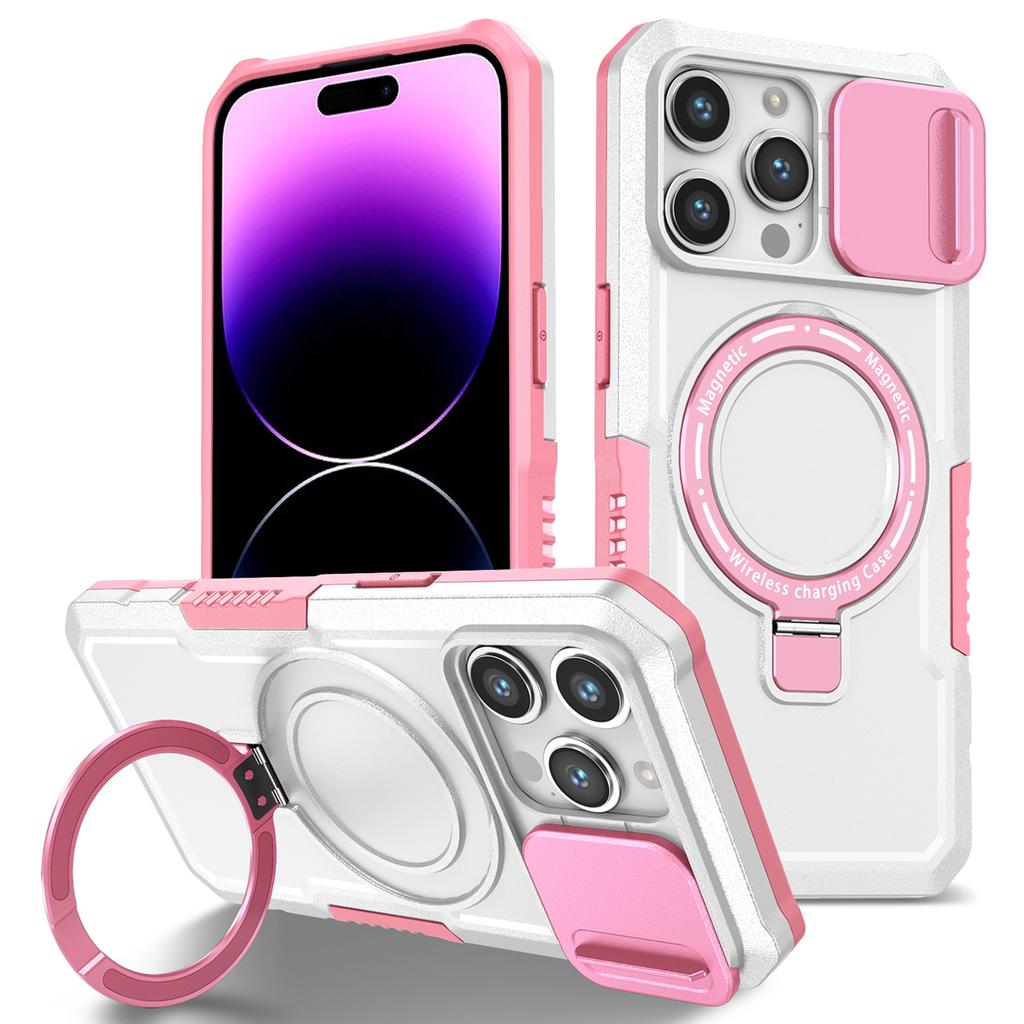 For iPhone 14 Pro Max Case Lens Protection Kickstand Magnetic Phone Cover