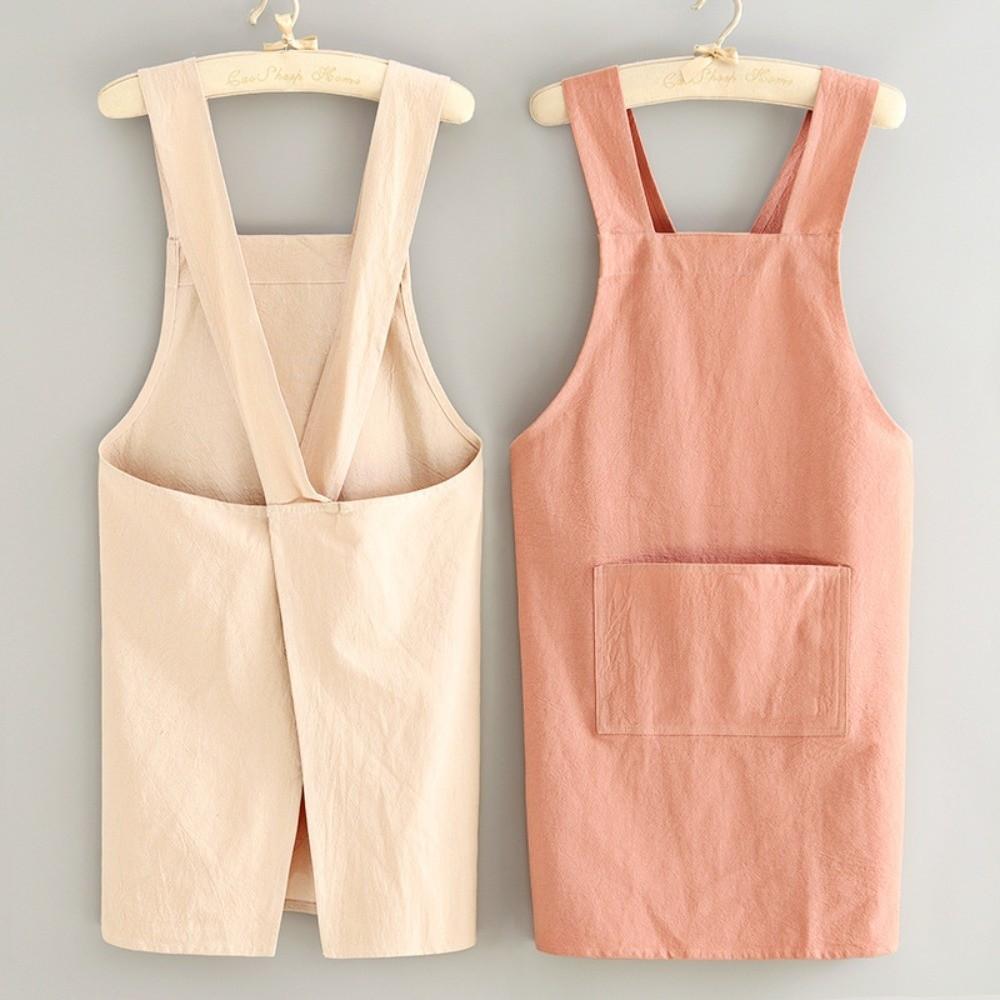Breathable Kitchen Cooking Apron Anti Fouling Work Clothes Unisex Adult Cotton Aprons  Dining