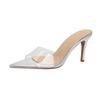 2026 Spring/Summer Women's Transparent High Heels: Versatile Thin Heel, Pointed Open Toe Sandals.