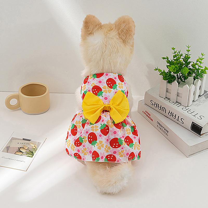 Hond Strik Bloemig Jurkje Schattig Zomer Ultra Dun Bloemige Fragmenten Patroon Teddy Bichon Hond Jurkje Zomer Huisdier Kleding Kat Kleding