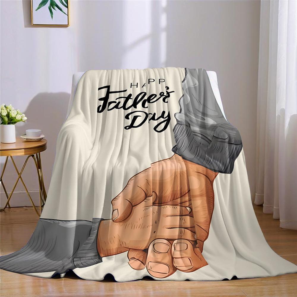 Father's Day Bond Flannel Blanket Warm Soft Halloween Christmas Couch Warm Cozy Decorative Decor Gift for All Season