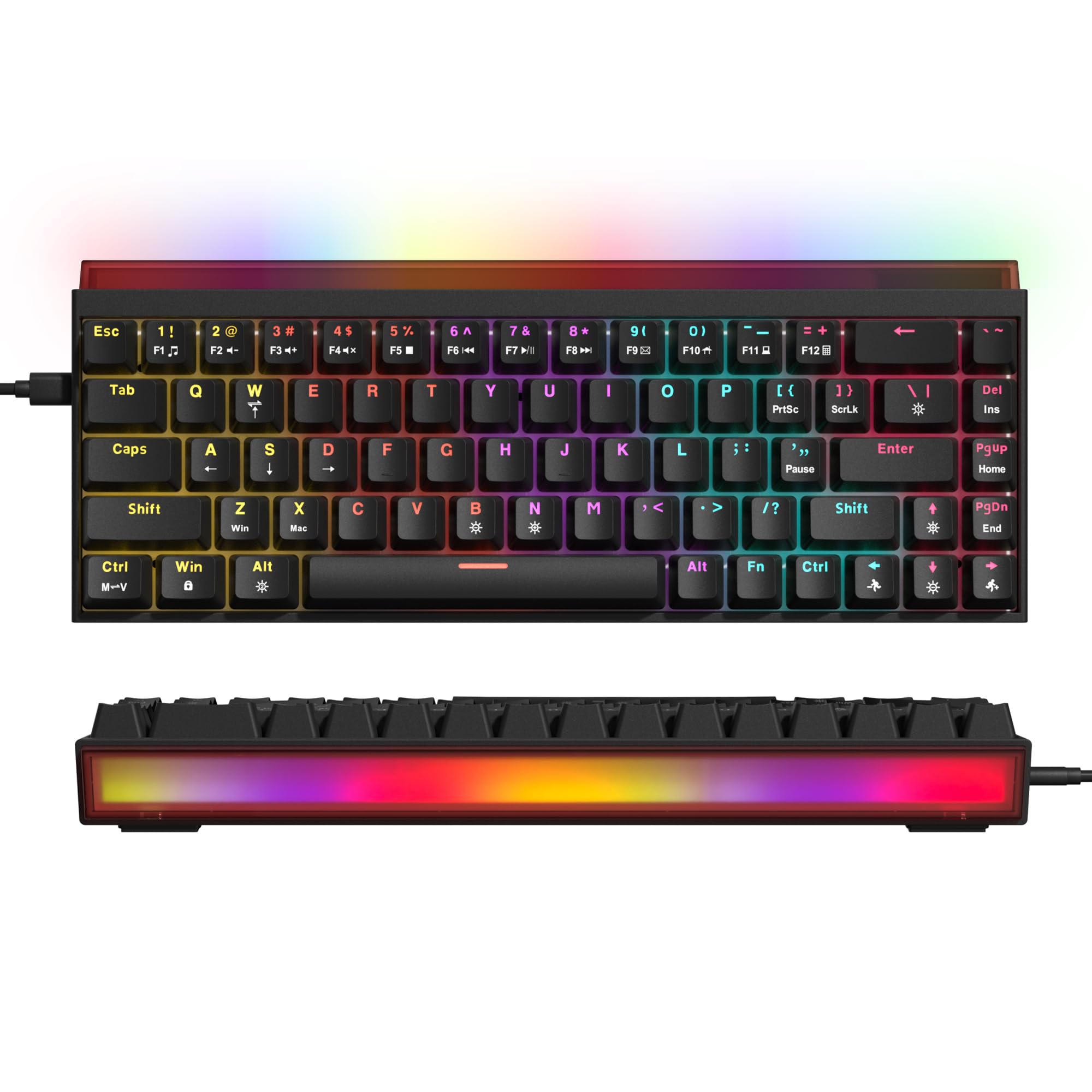

Womier Gaming Switchable Wired Mechanical Keyboard Gaming OEM Mechanical Gaming Keyboard Pro Keyboard, Windows/Mac Keyboard, 60% Lightbox, Profile, чорний