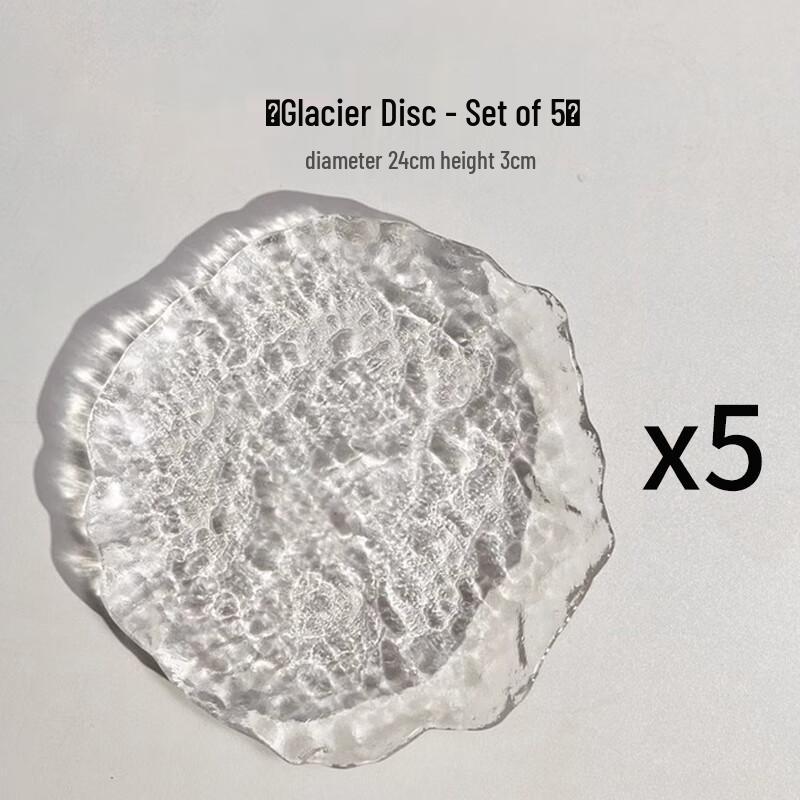 Nordic Irregular Glacier Glass Dessert Plates