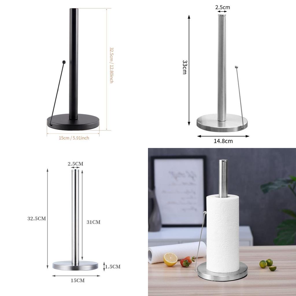 Stainless Steel Kitchen Paper Towel Holder With Double Rod For Modern Kitchen Decor