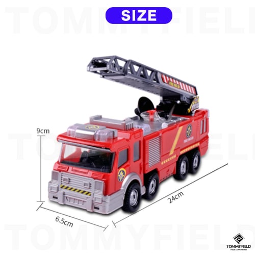 TOMMYFIELD Ladder Truck Fire Engine Toy with Siren Sound, Large Miniature Car