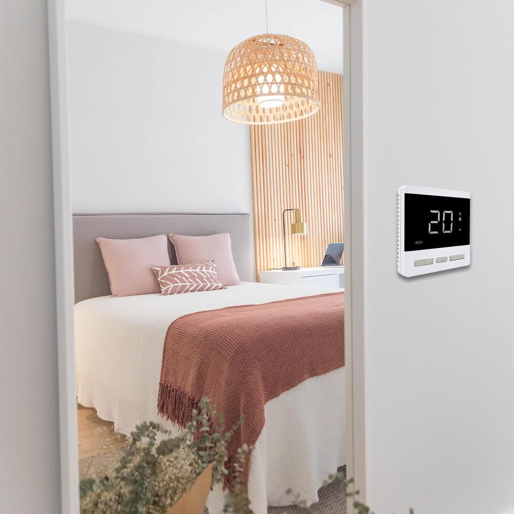 Controlador de Temperatura Ambiente para Calefacción por Suelo AC200-240V MÁX 25A 4500W de Carga Termostato Digital con Sensor de Sonda de 3m