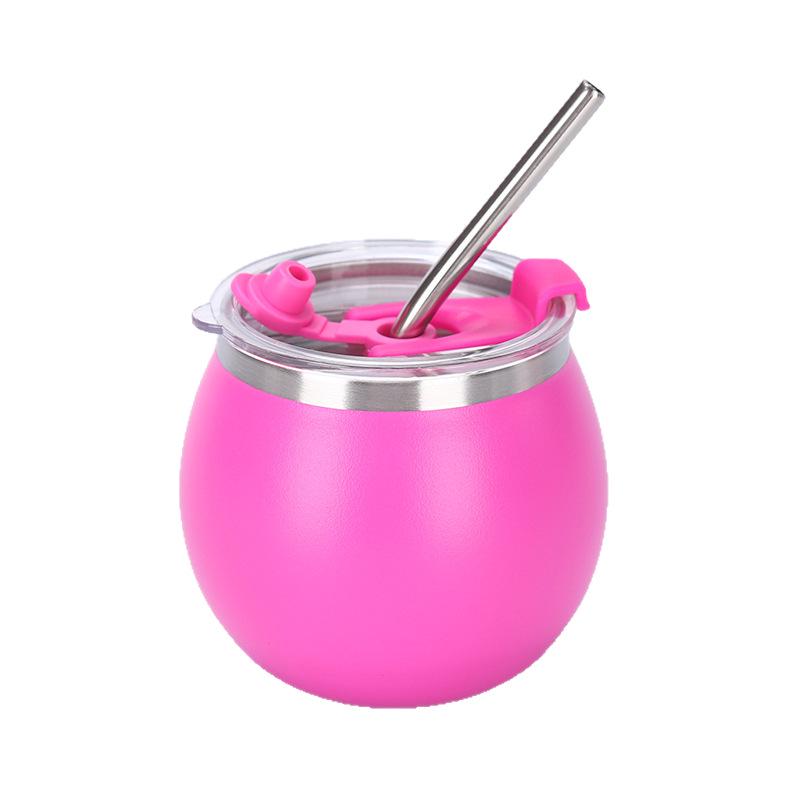 Popular 5oz Insulated Stainless Steel Mini Egg Cup with Straw - Portable Travel Accessory for Milk Tea