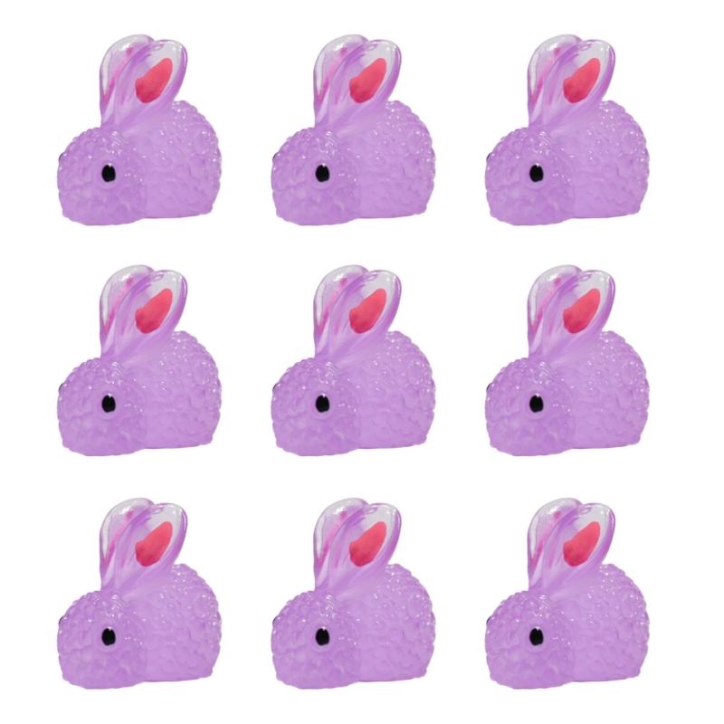 Pack of 500 Glow in the Dark Resin Rabbits Miniature Bunnies Figurines for Micros Landscape Decoration Craft Supplies
