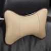 PU Leather Car Neck Support Pillow Elastic Soft Breathable Mesh Cervical Spine Cushion Fiber Fill Universal Headrest Pillow