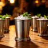 Whiskey Glass Julep Cups Copper Plated Wine Glasses 350ml Hammered Texture Metal Cocktail Glass Rust Resistant Barware for Party Bar Home Restaurant