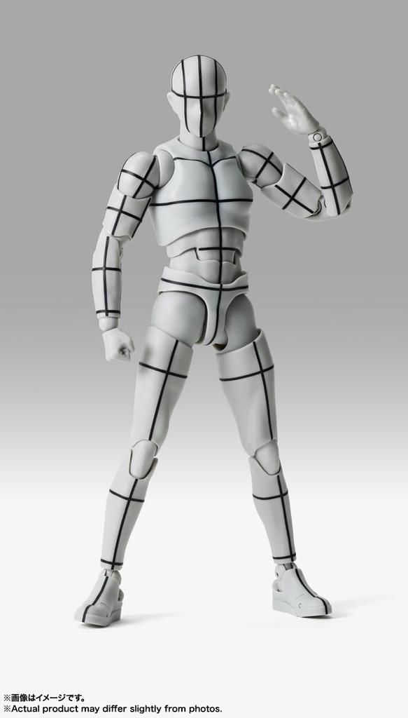 TAMASHII NATIONS S.H.Figuarts Body-kun -Sports- Edition -Wireframe- (Gray Color Ver.) Approximately 150mm PVC & ABS Painted Movable Figure
