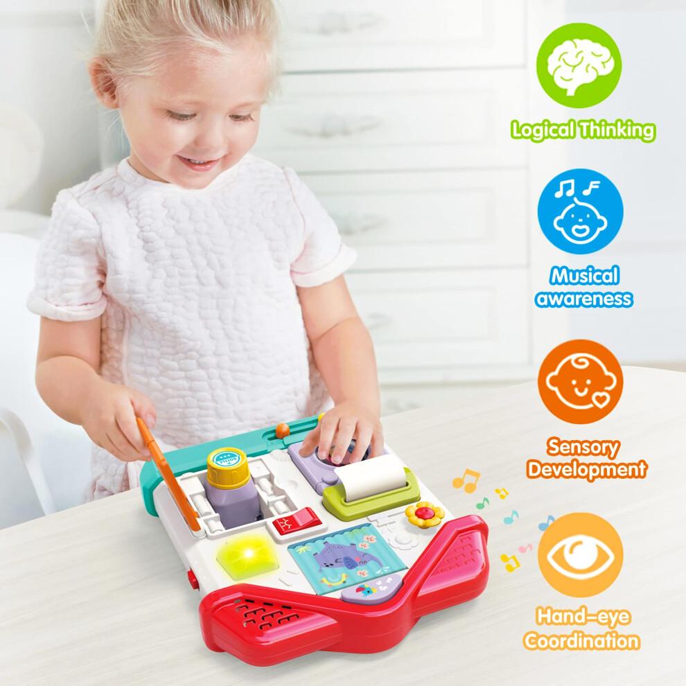 Baby Sensory Toys Montessori Activity House with Lights Music and Realistic Appliance Play for 1018M