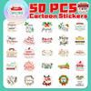 50 Christmas Phrase Stickers New Product Creative Gift Bag Gift Box Birthday Tag Party Christmas Stickers