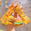 Cartoon Crab Burger PVC Keyring & Bag Charm 5-Pack