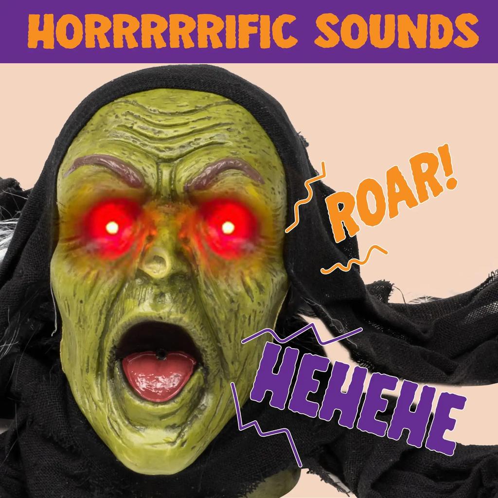 Joyfy 1pc Groundbreaker Halloween Decorations Zombie with Sound and Flashing Eyes Outdoor Scary Halloween Yard Decorations