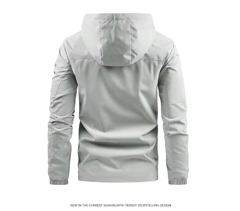 Coupe-vent imperméable à capuche pour homme: Veste décontractée polyvalente printemps/automne