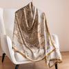Nouveau foulard en soie imprimé foulard printemps et été protection solaire tempérament élégant polyvalent grand châle foulard imitation soie pour femme
