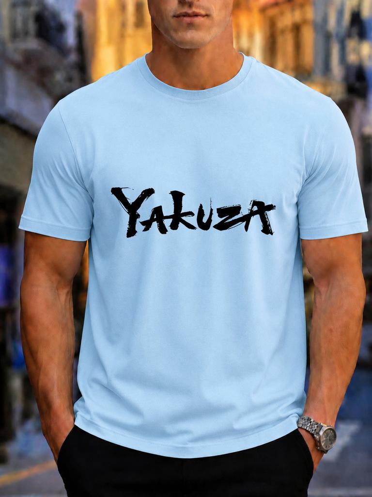 2026 New Pure Cotton Tshirt With Brush Script Font Japanese Style Trendy Print Fashionable Short Sleeves
