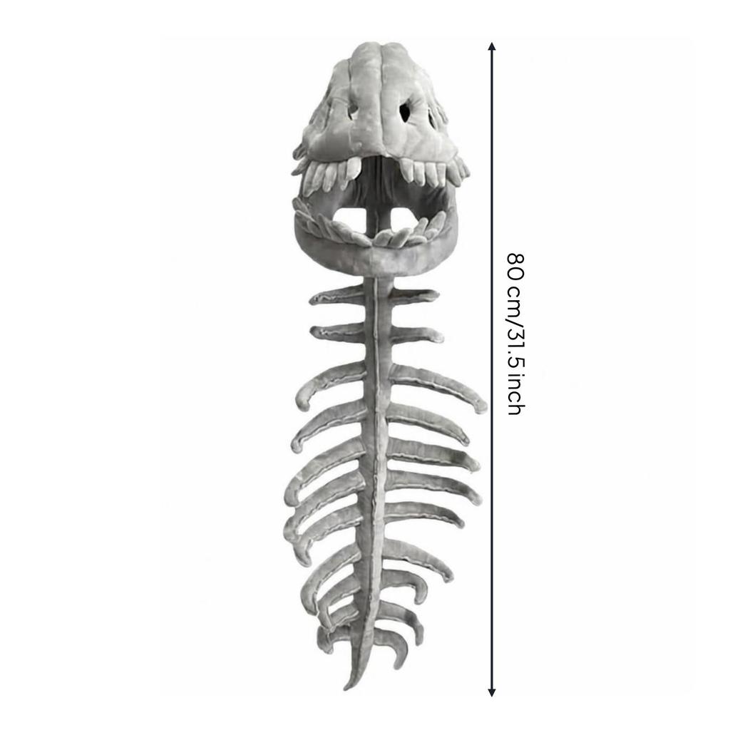Dinosaur Skeleton Headpiece Soft Skull Huggable for Halloween