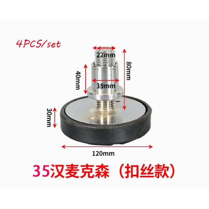 4 Stück Autohebebühne Gummiunterlage Erhöhungsfüße Plus Hohe Beinpolster Wellendurchmesser 35 mm Einzelmutter-Gewindetyp