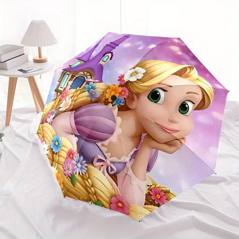 

1pc Princess Rapunzel s Flower Basket: Automatic Opening/Closing Umbrella with Portable Tri-Fold Design, 8-Bone Iron Frame, Outdoor Umbrella