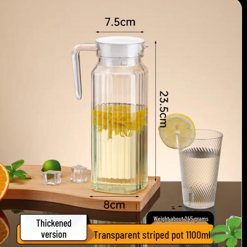 Zhi Shi Striped PC Beverage Pitcher Set (4-Pack)