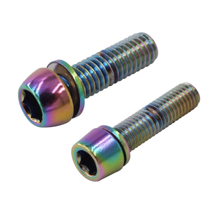 Skrutky na riadidlá bicykla Farebná oceľ M5/6x20MM MTB bicykel Riadidlá Predstavec Podložky Skrutky V Skrutky