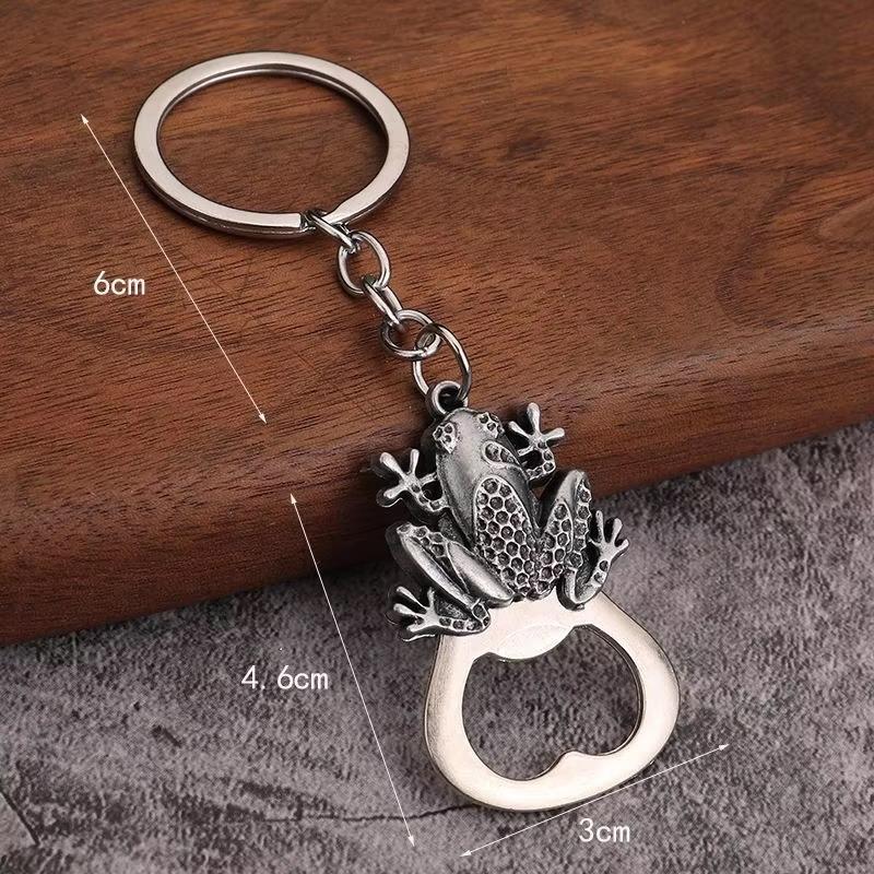 Frog Wolf Turtle Lion Bronze Color Metal Bottle Opener Keychain Mini Pocket Beer Opener Keyring