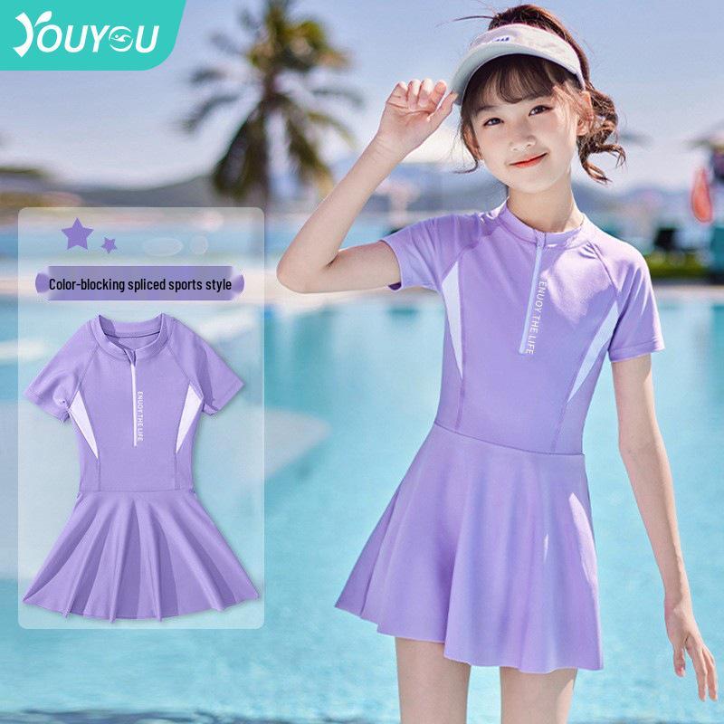 2025 Summer Kids One-Piece Swimsuit for Girls: Sizes Small, Medium, Large