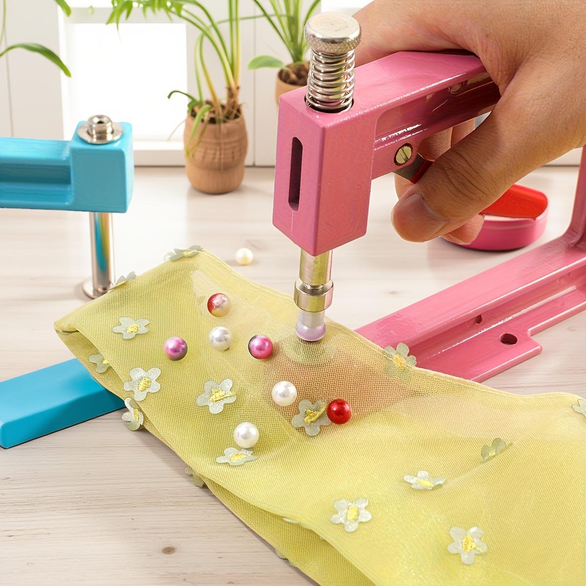 Pearl Setting Machine Tools Pearls Rivet Buttons DIY Handmade Beads Accessories rosa