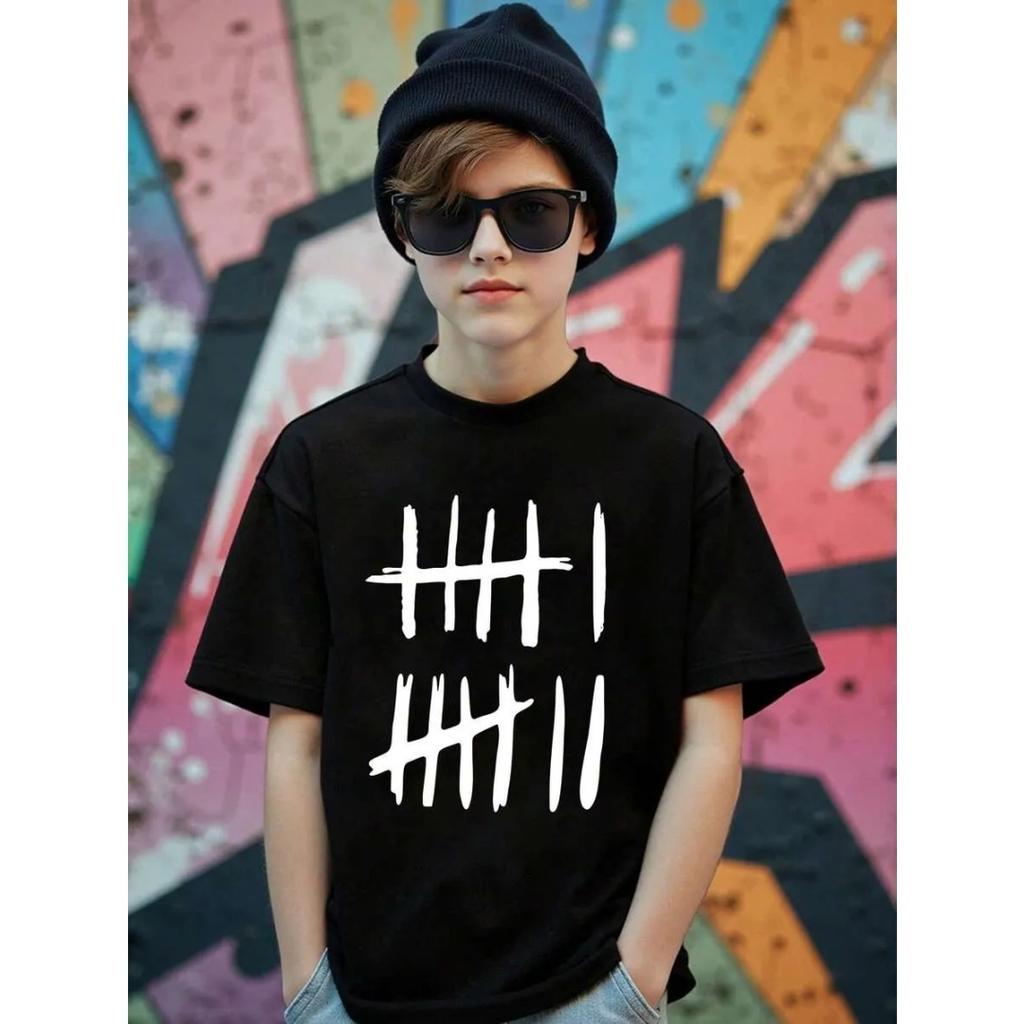 67 Number Children Funny Six Seven Graphic Print T-Shirt Round Neck Cute Casual Style Short Sleeve Comfortable T-Shirt Clothing