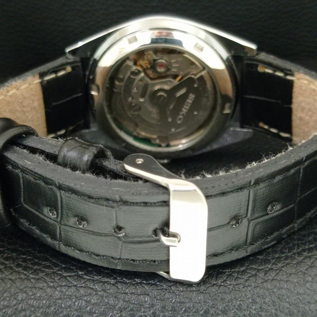 JAPAN VINTAGE REFURBISHED SEIKO 5 AUTOMATIC MENS BLACK DIAL WATCH A444246-1