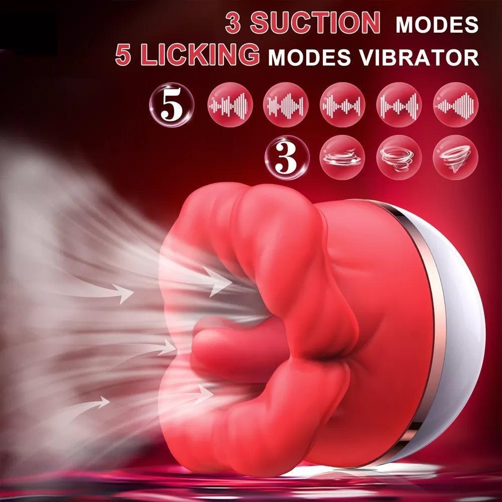 Tongue Licking Suction Vibrator for WomenNipple Vibrator  Vagina Masturbators Massager Sex Toys Clitorals Stimulator for Women Couple
