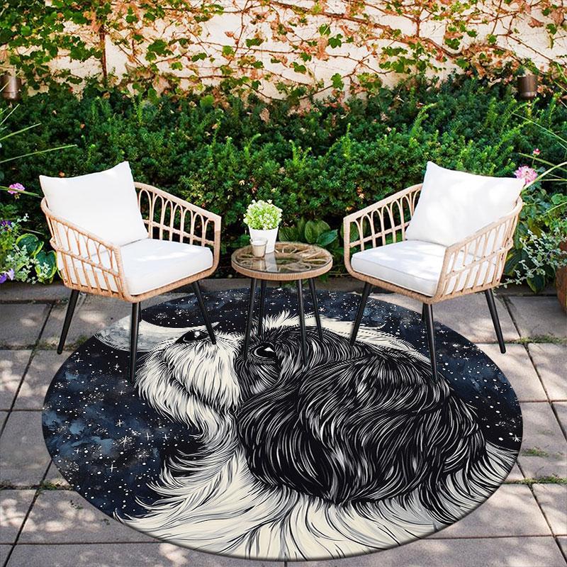 Shih Tzu Pattern Round rug,Carpet Rug for Living Room Bedroom Playroom ,Non-slip Floor Mat,Holiday Gifts and Birthday Gifts.