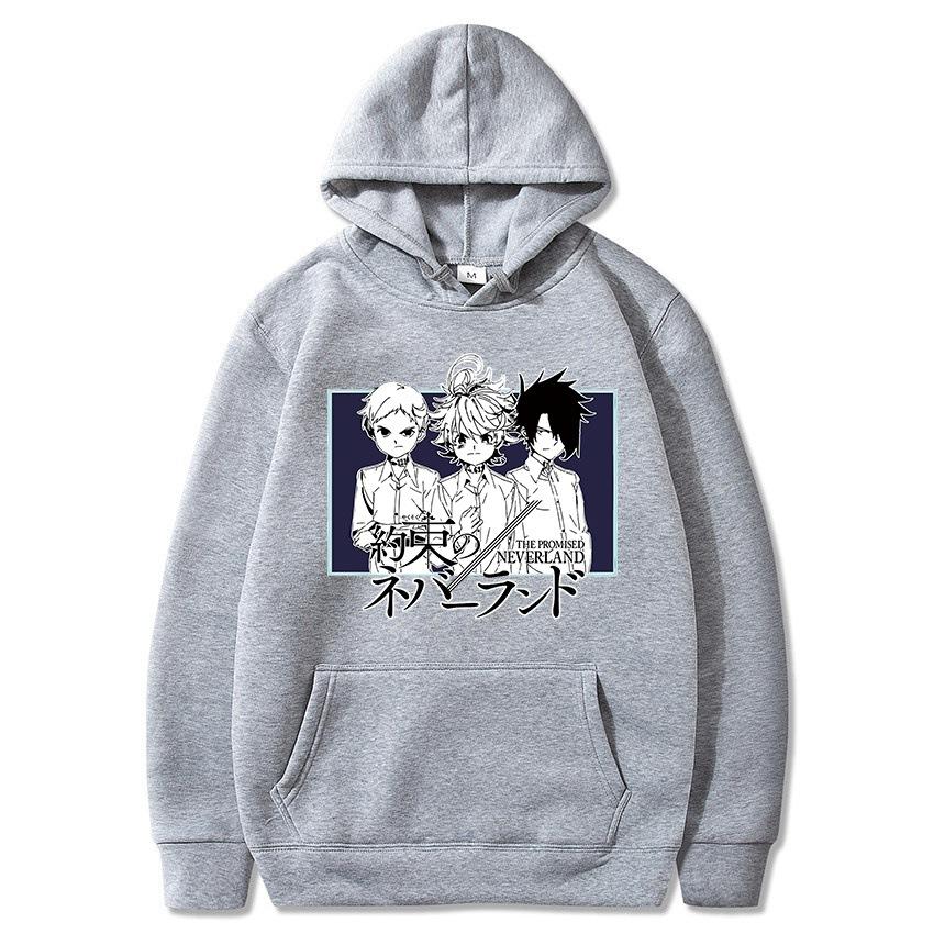 

Японское Аниме Обещанный Неверленд Худи Мужское Женское Харадзюку Пуловер Уличная Одежда Унисекс Осенне-Зимний Свитер M
