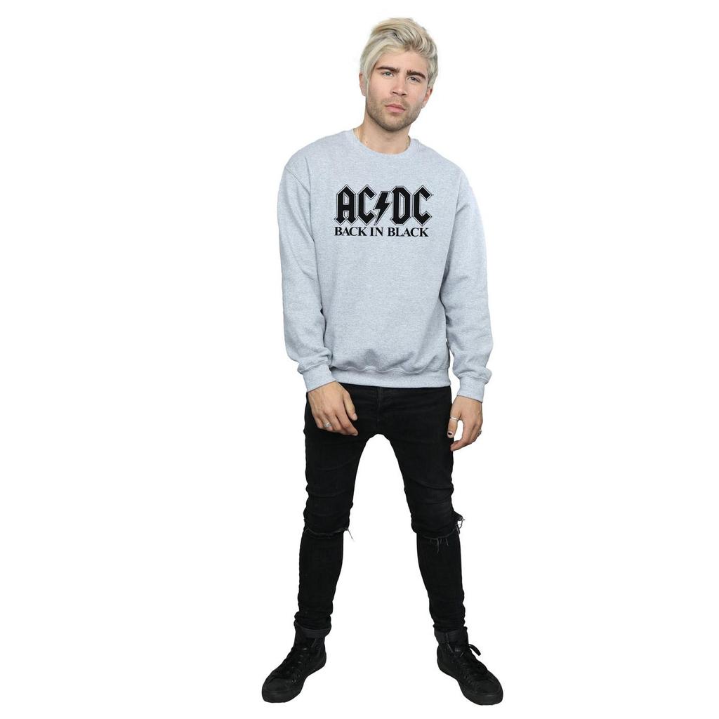 AC/DC Mens Back In Black Logo Sweatshirt