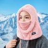 Scarf, Mask, Integrated Hat, Women's Winter Velvet Thickened Pullover Hat, Ear Protection, Windproof Cotton Hat, Cycling Warm Artifact