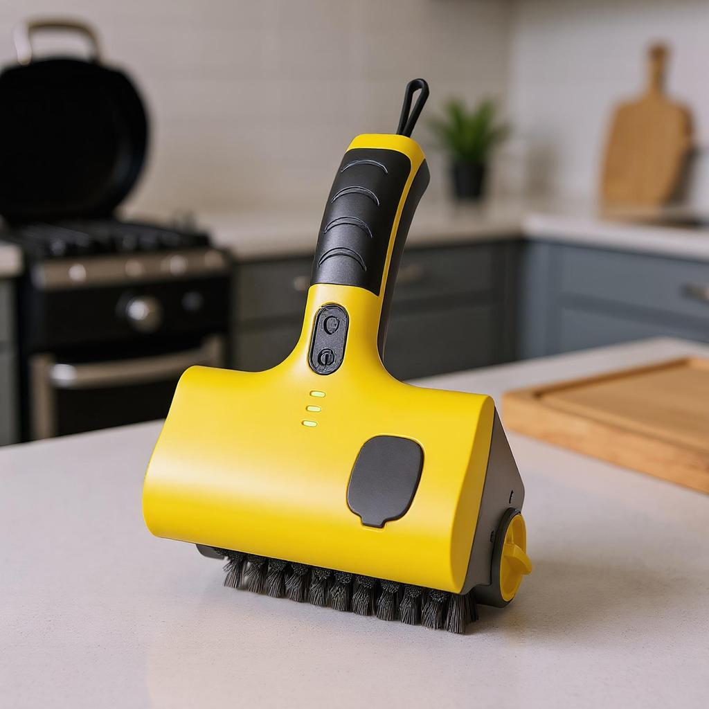 Wireless Electric Grill Brush With Replaceable Brush Heads for Outdoor Rotating Roller Cleaning Tool 350 Rpm for Barbecue Grates