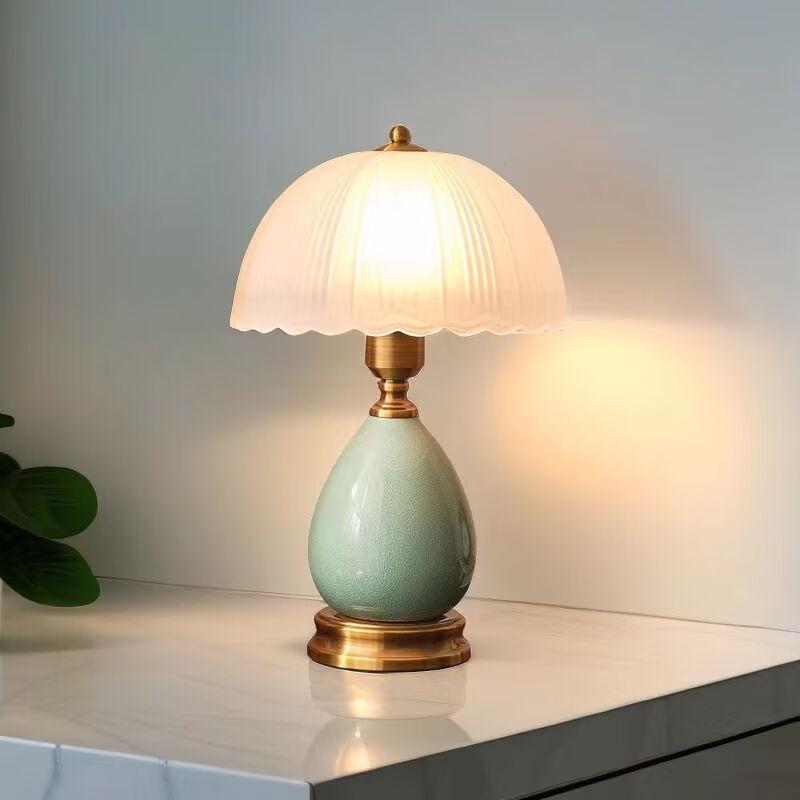 UOSU Retro Pastoral LED Ceramic Glass Table Lamp