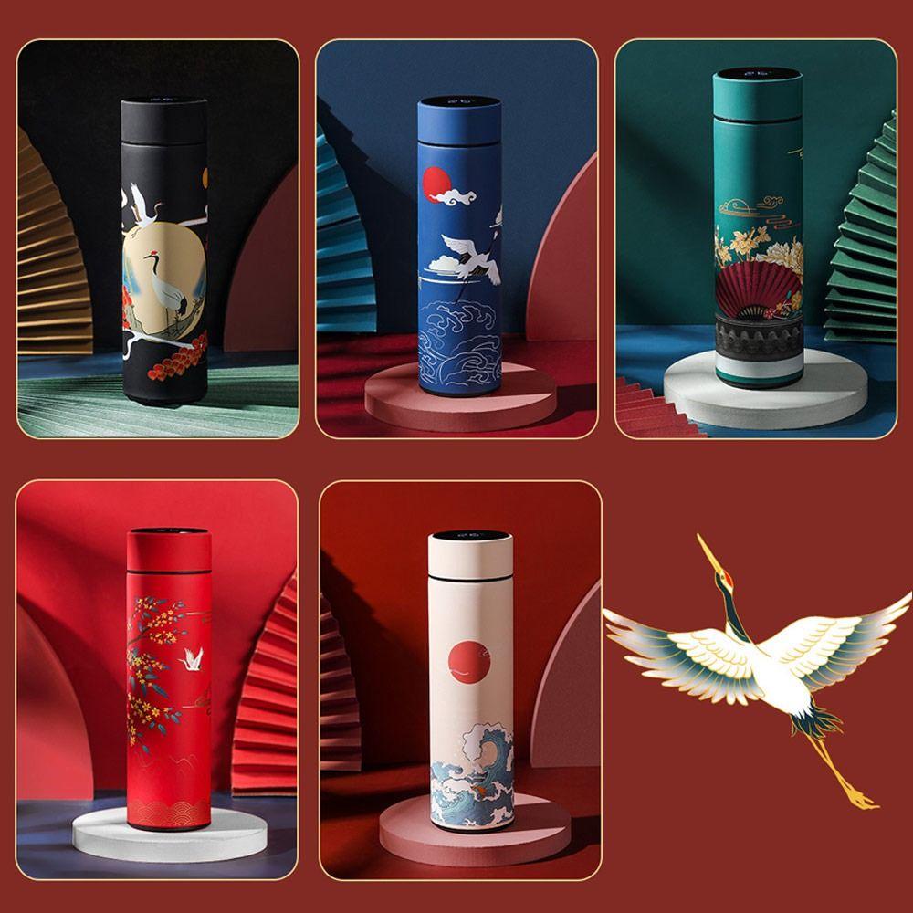 Water Bottle Vacuum Flasks Premium Travel  Mug Intelligent Temperature Display Chinese Style Cup