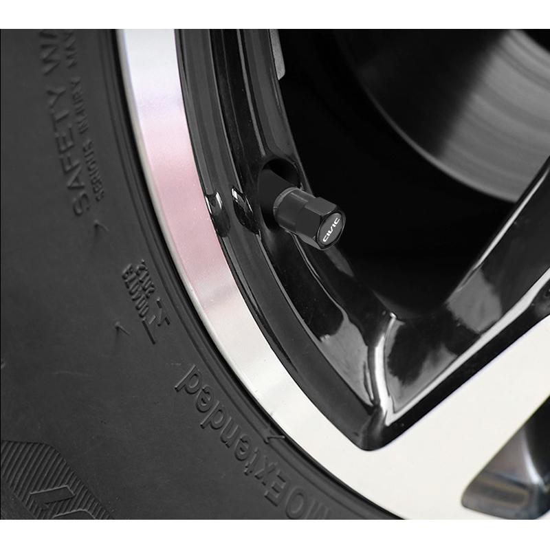 4Pcs Metal Car Wheel Tire Valves Caps Waterproof Dustproof Cover For Honda Civic Fit Accord City Vezel CR-V S660 Odyssey HR-V rlsh58