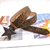 American Retro Western Style Star Embossed Belt Niche Design Spice Girl Vintage Brown Belt