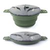 Outdoor Collapsible Pot with 2 Foldable Bowls Heat Resistant Foldable Camping Pot Stainless Steel for Hiking Backpacking