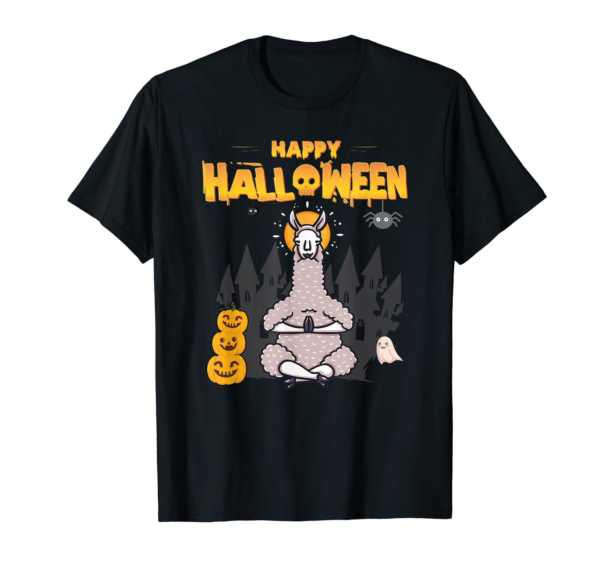 

Футболка с рисунком альпаки Happy Halloween