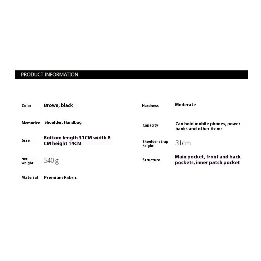 French Underarm Bag Large Capacity Premium Boston Versatile Shoulder Bag